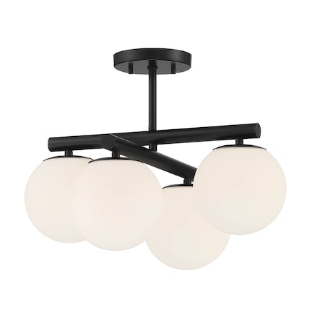 Designers Fountain Crown Heights 18in 4 Light Matte Black Semi Flush Mount D252C-SF-MB